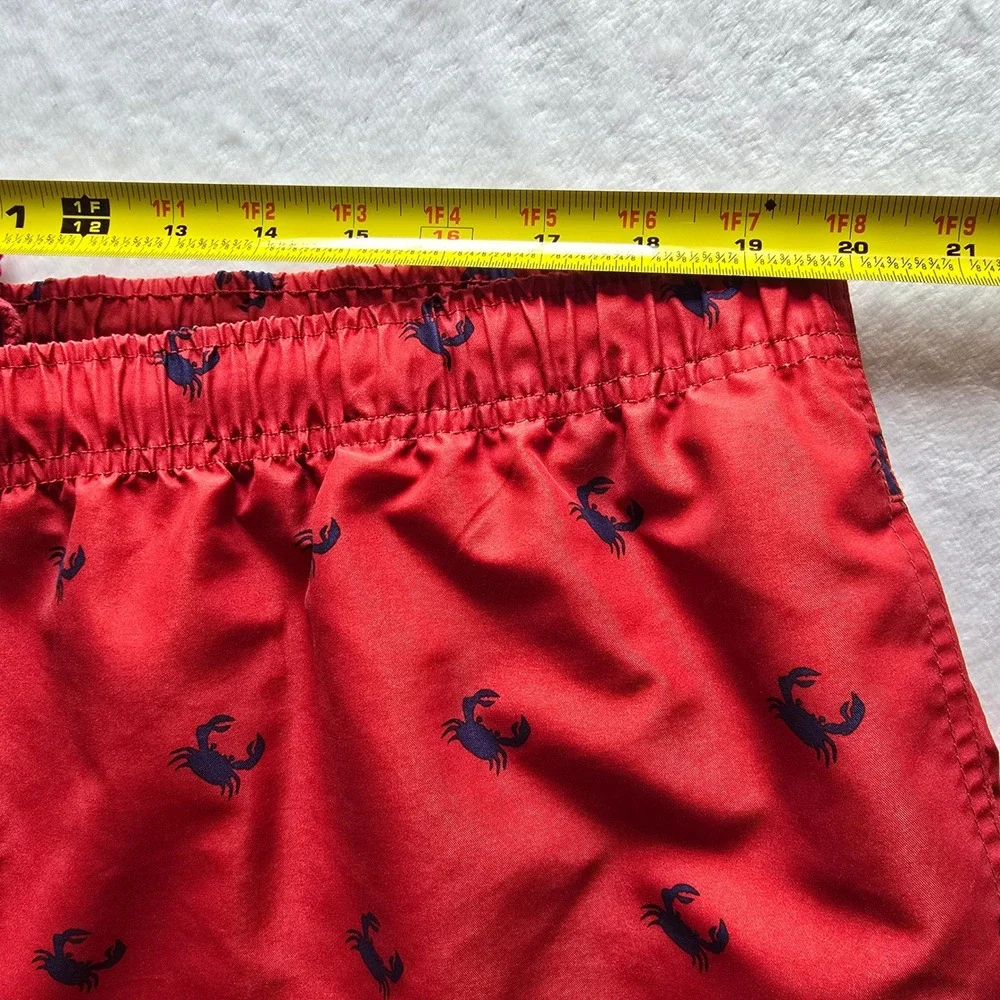 Brooks Brothers Mens XL Red Crab Print Swim Trunks Mesh Lined Board‎ Shorts